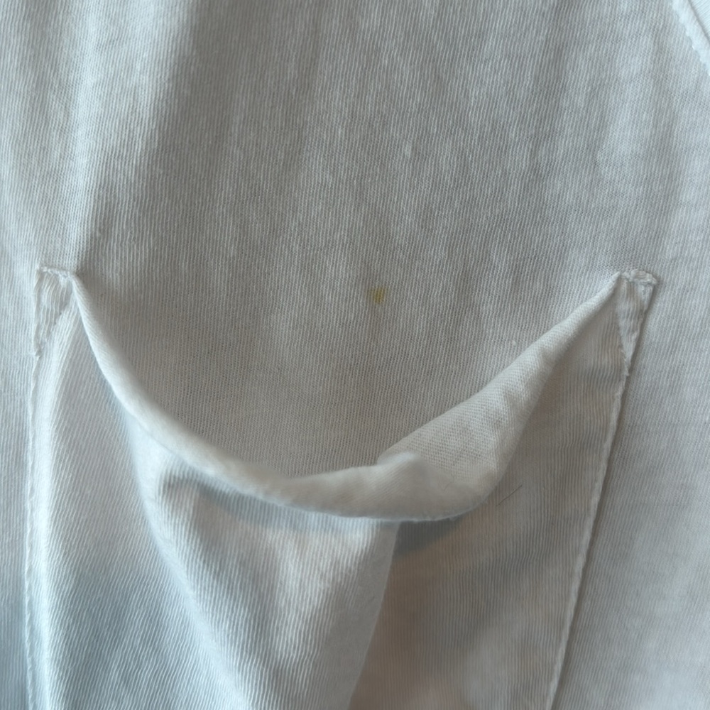 Z Supply White V-Neck Cropped Pocket Tee Size Large - Picture 2 of 4